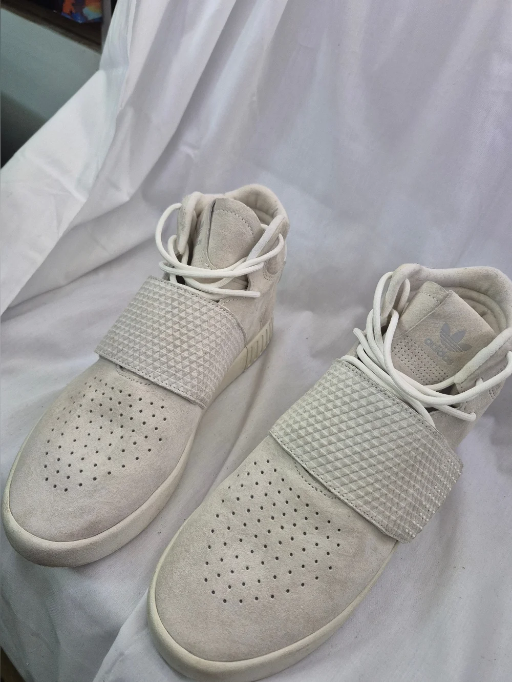 adidas Off-White Suede High-Top Sneakers‎ with Midfoot Strap 8